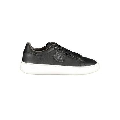 Blauer Black Leather Men Sneaker