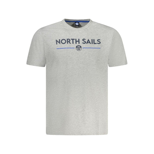 North Sails Gray Cotton Men T-Shirt