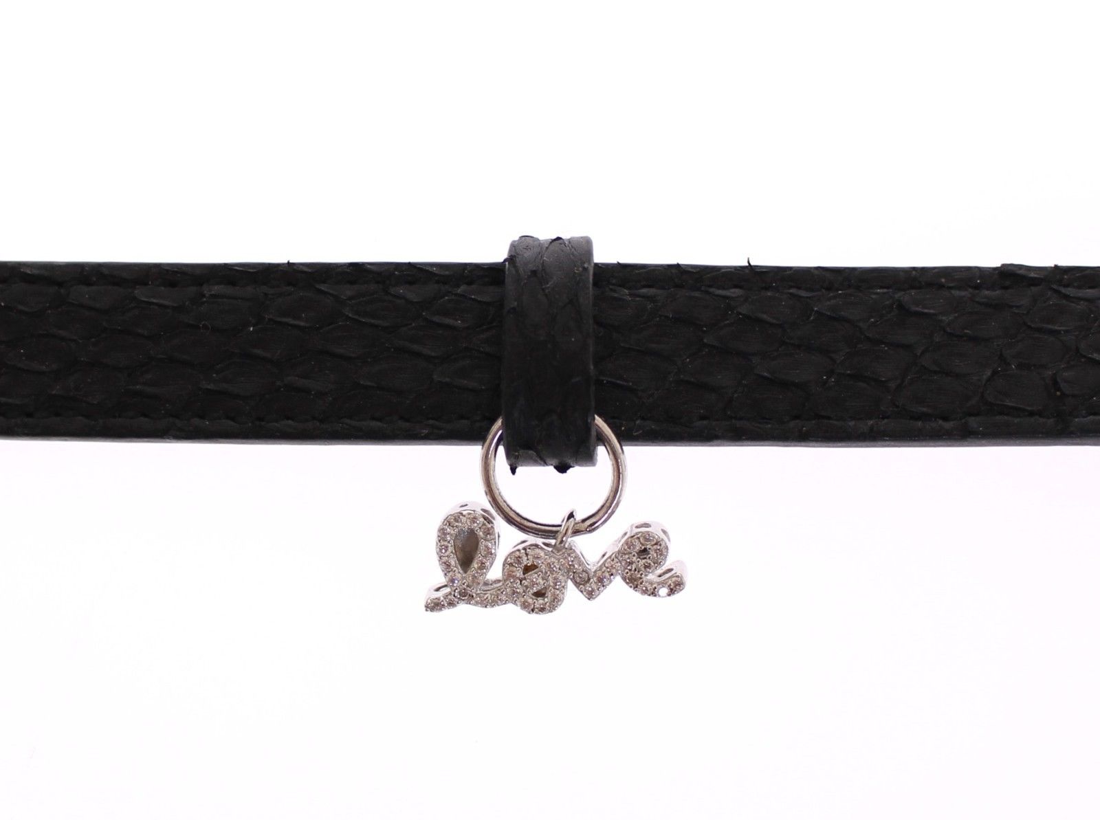 Nialaya Exquisite Black Snakeskin Silver Bracelet - M