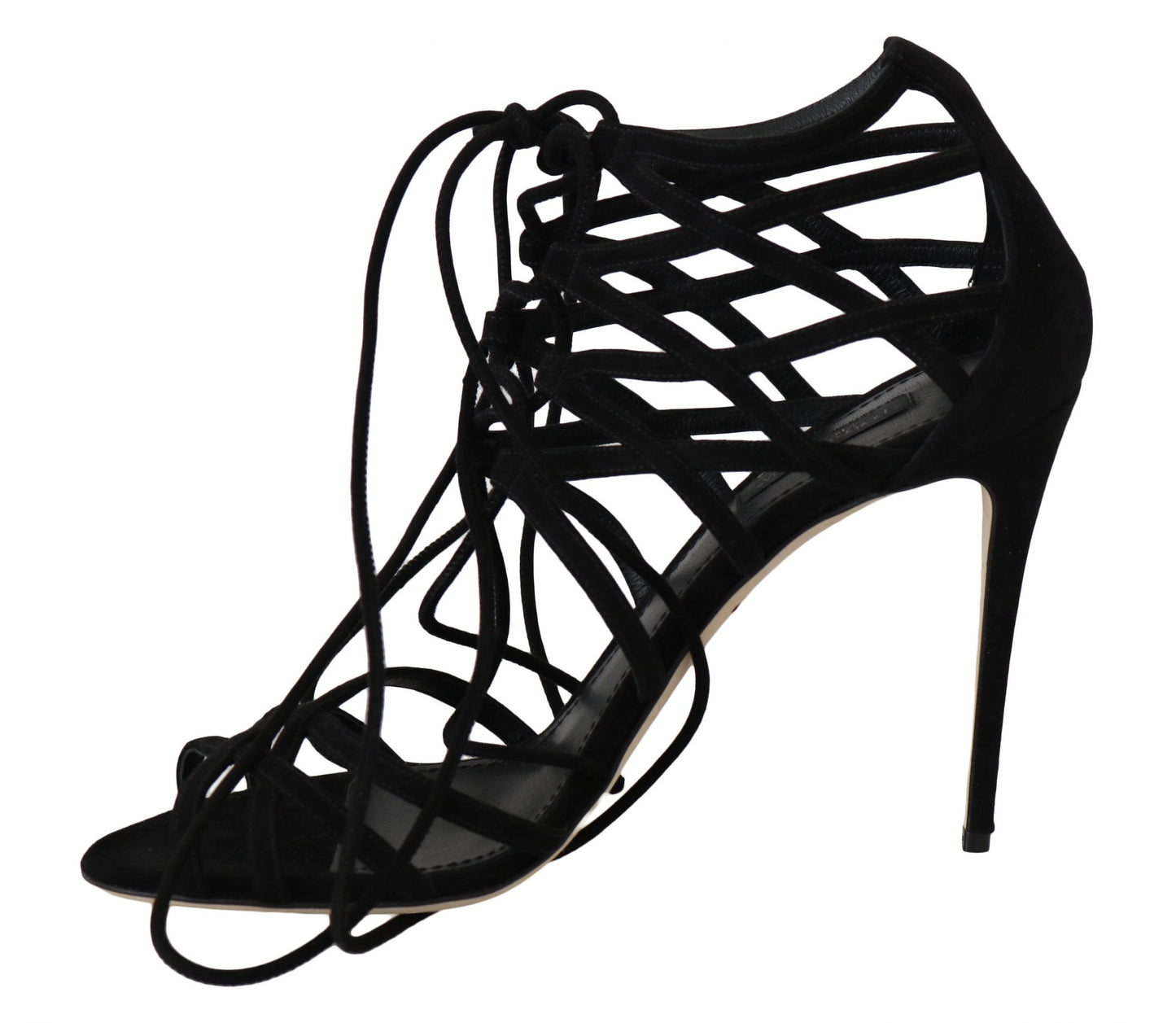 Dolce & Gabbana Elegant Black Suede Gladiator Stilettos - EU36.5/US6