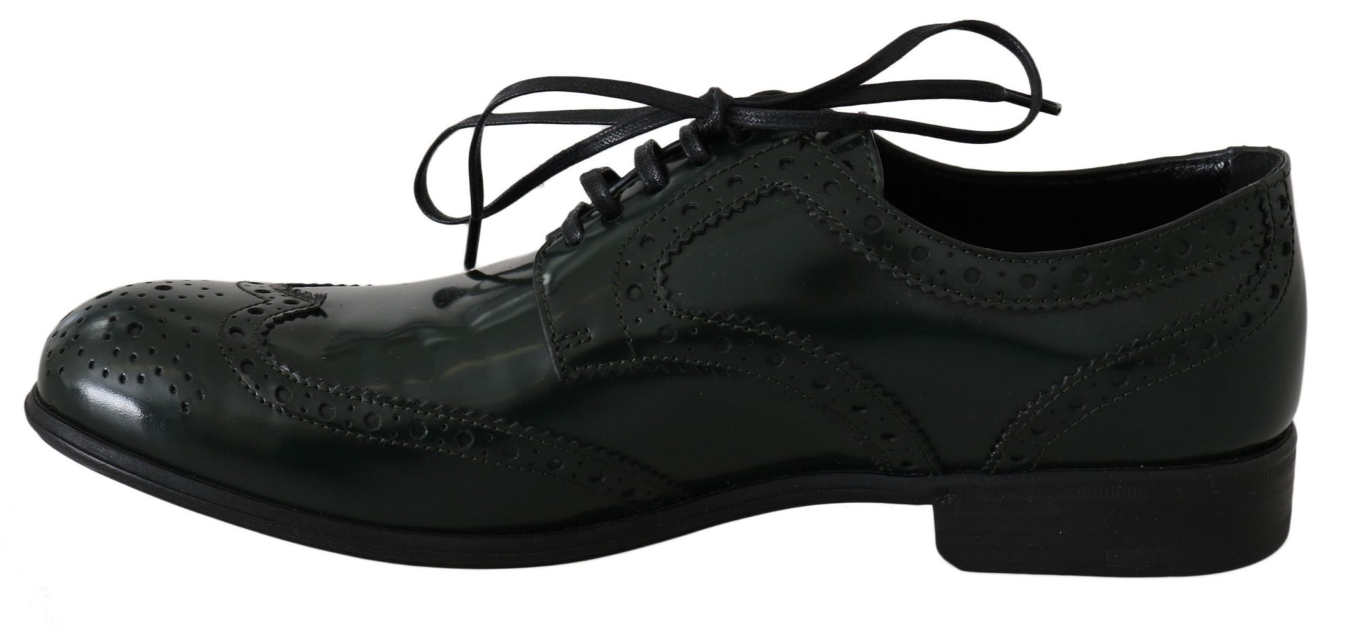 Dolce & Gabbana Elegant Green Brogues Oxford Wingtip Flats - EU35/US4.5