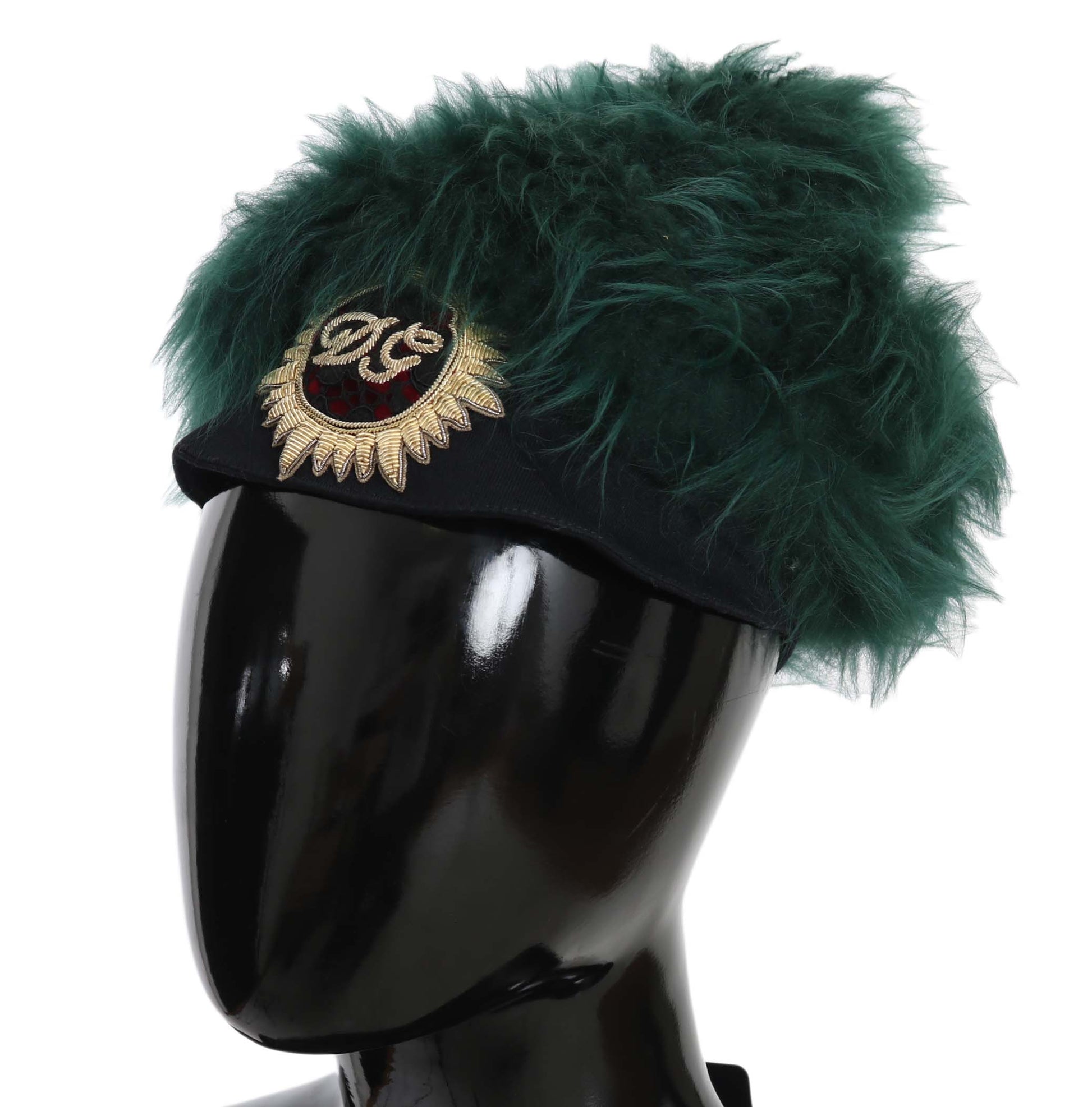 Dolce & Gabbana Elegant Emerald Cashmere Cloche Cap - 56 cm|XS