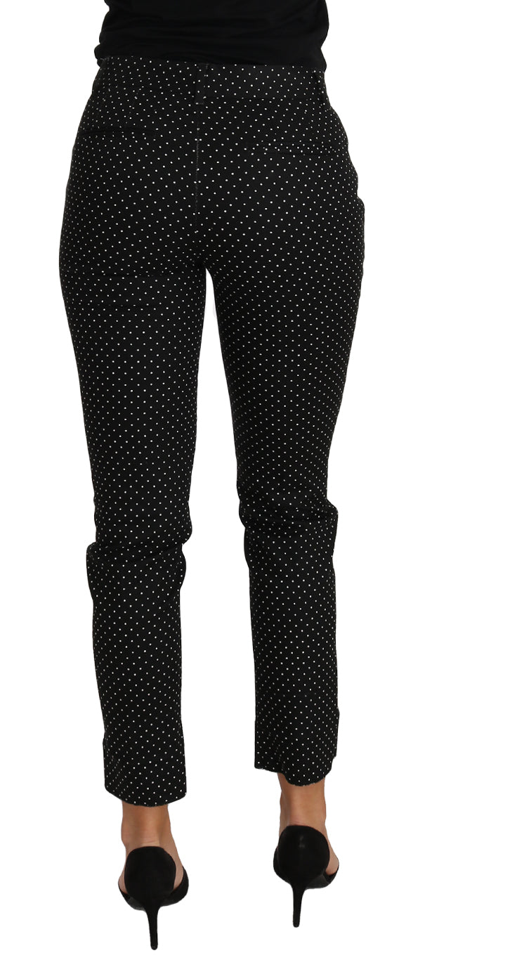 Dolce & Gabbana Elegant Polka Dot Cropped Trousers - IT38|XS