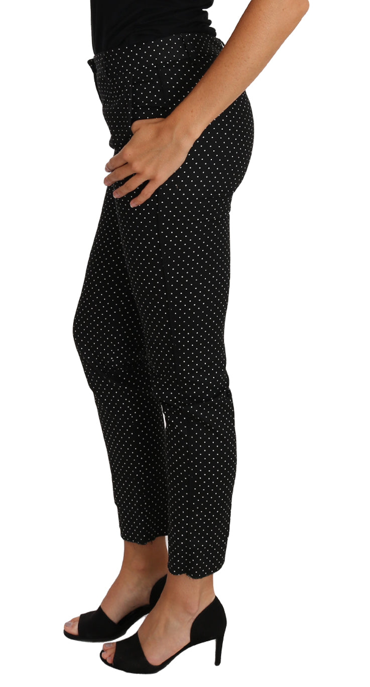 Dolce & Gabbana Elegant Polka Dot Cropped Trousers - IT38|XS