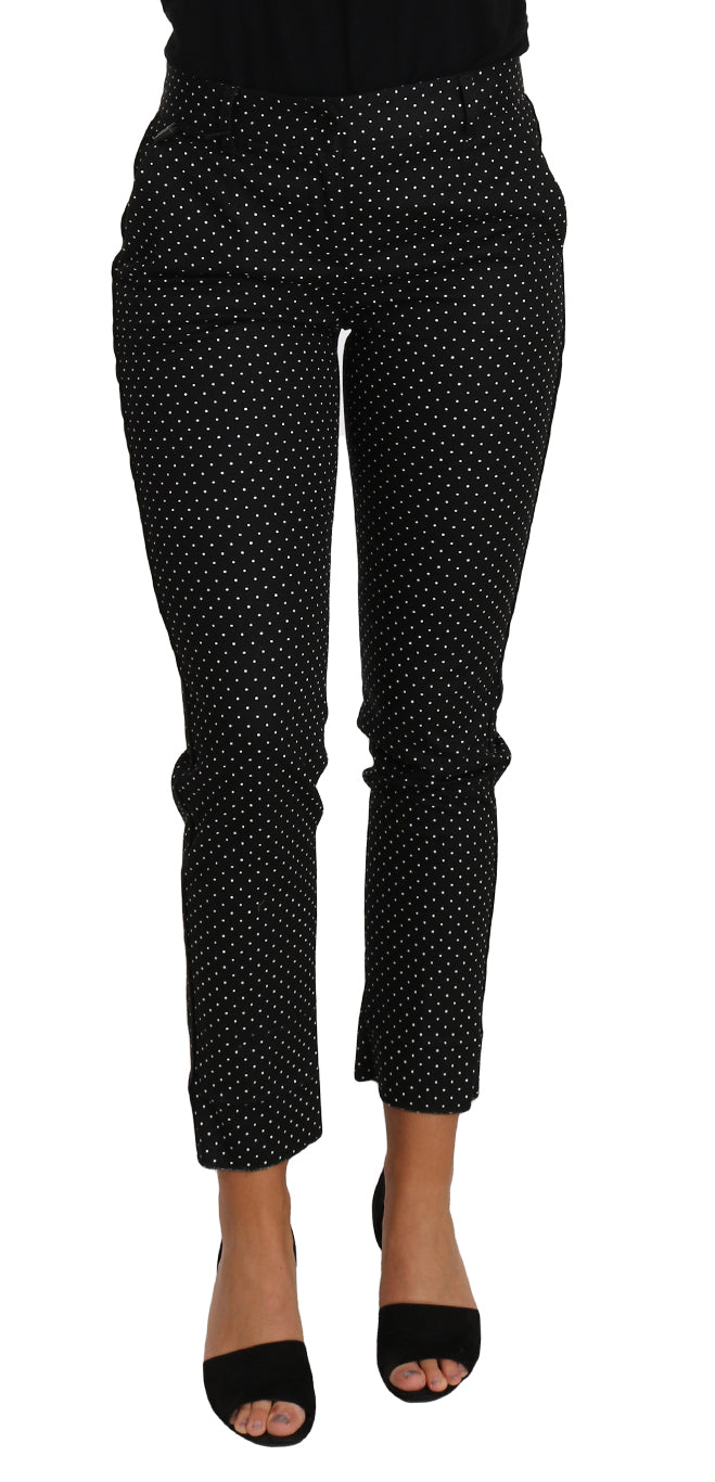 Dolce & Gabbana Elegant Polka Dot Cropped Trousers - IT38|XS