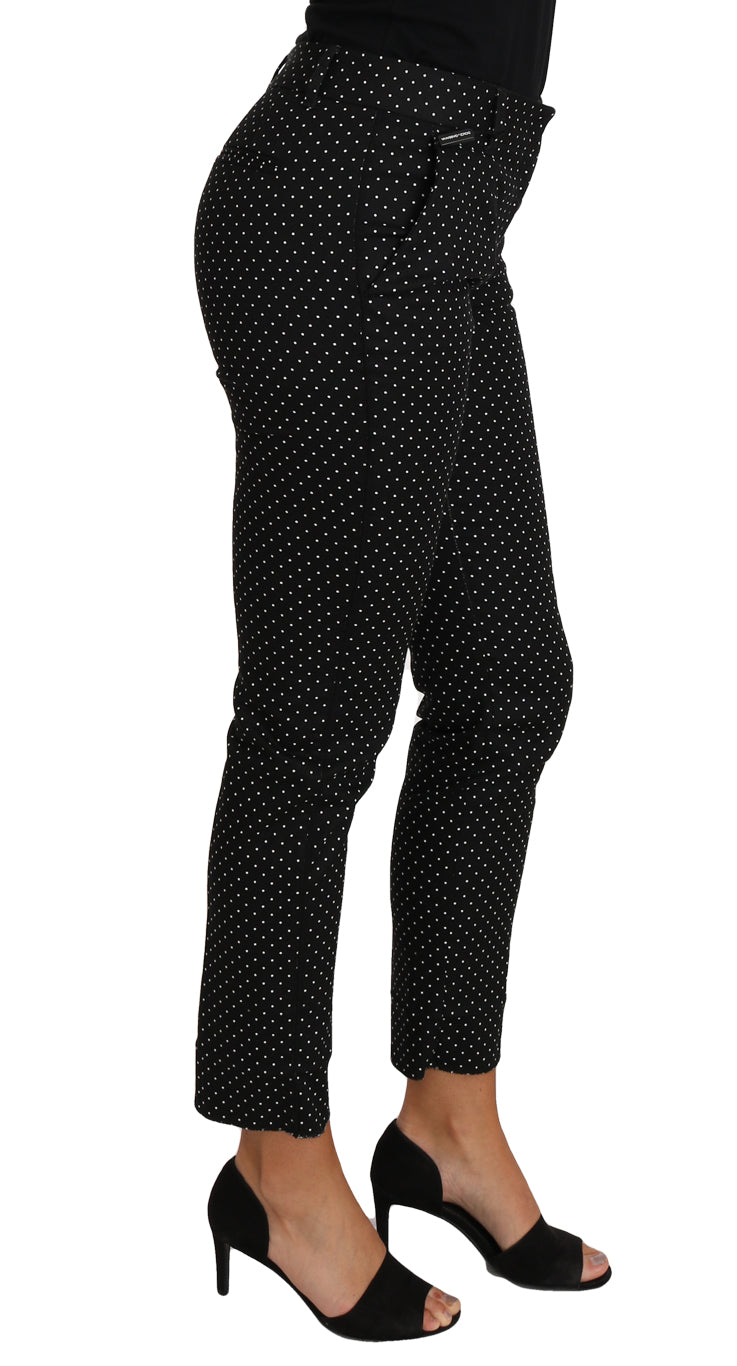 Dolce & Gabbana Elegant Polka Dot Cropped Trousers - IT38|XS