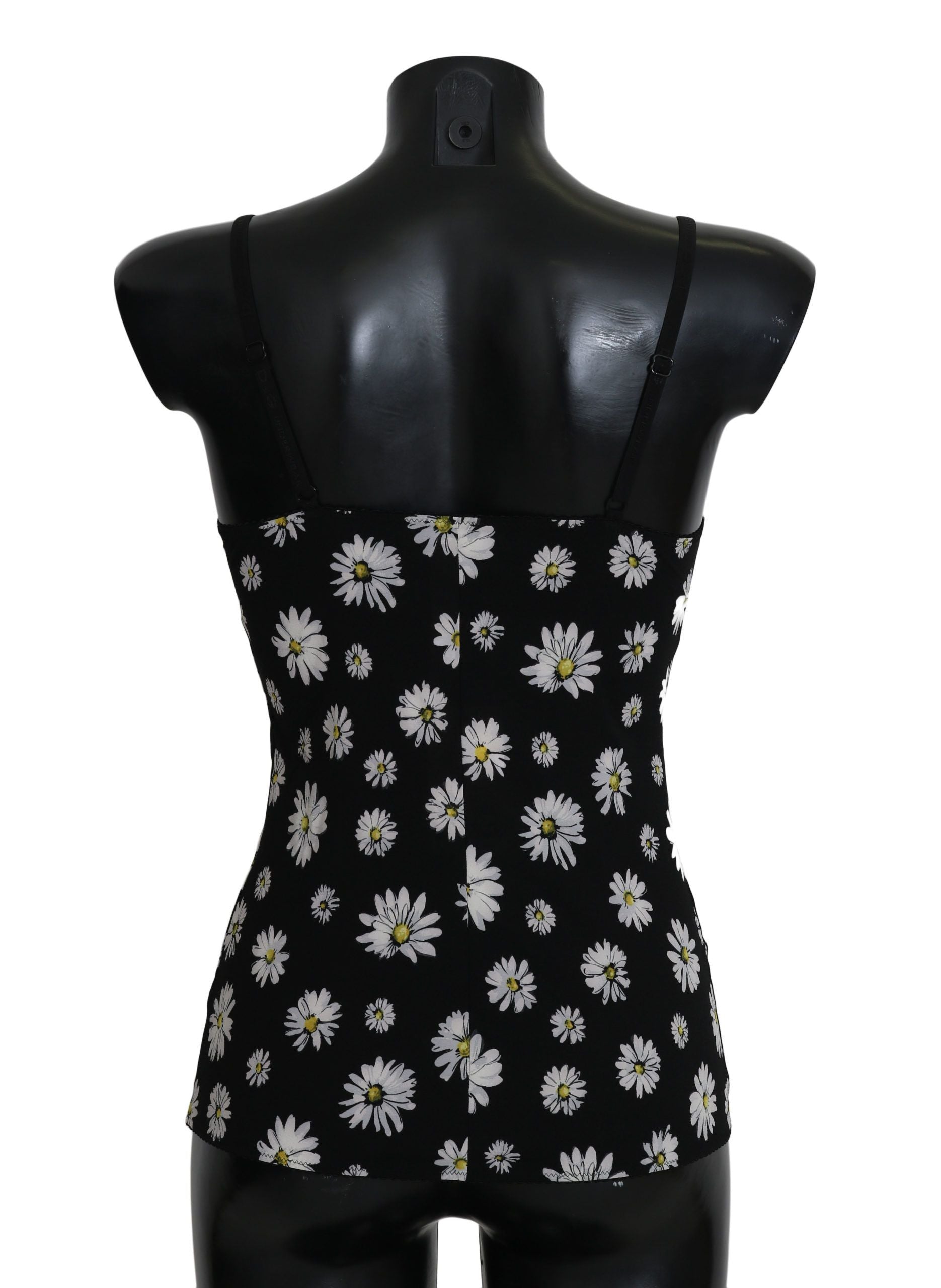 Dolce & Gabbana Elegant Black Daisy Floral Lace Chemise Dress - IT2 | S