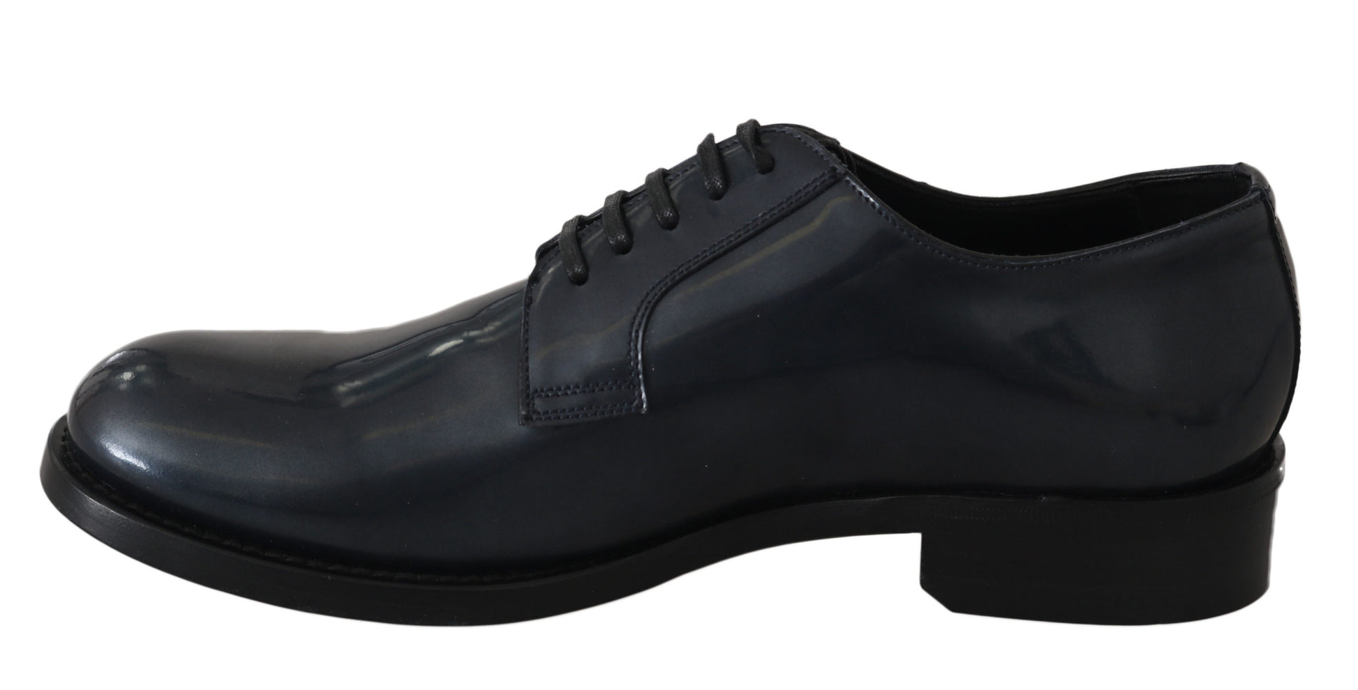 Dolce & Gabbana Elegant Blue Leather Derby Dress Shoes - EU39/US6