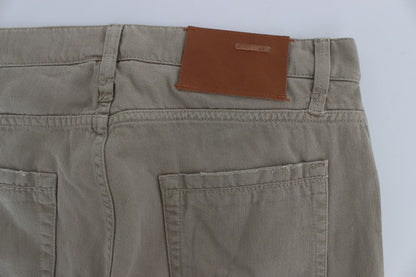 Acht Beige Straight Fit Cotton Jeans for Men - W34