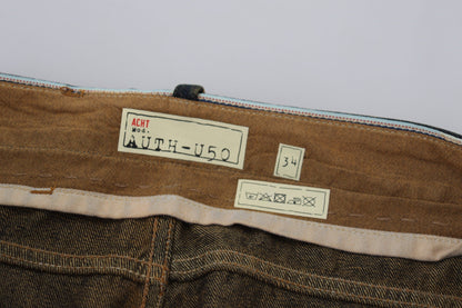 Acht Elegant Blue Washed Denim Pants - Authentic Craftsmanship - IT54 | XL