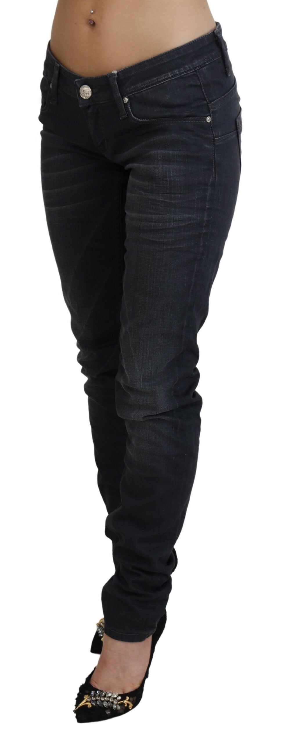 Acht Sleek Black Washed Slim Fit Denim - W26