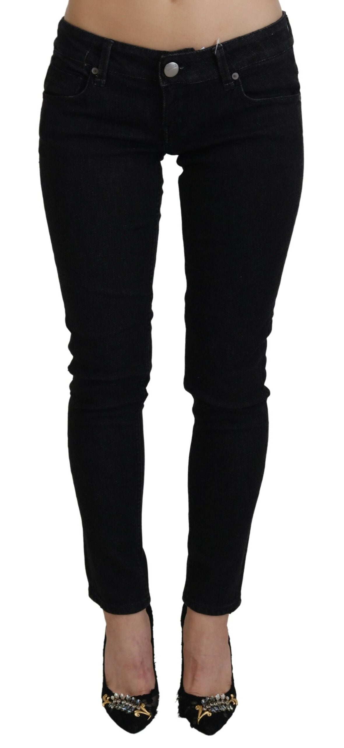 Acht Sleek Cotton Slim Fit Denim In Black - W26