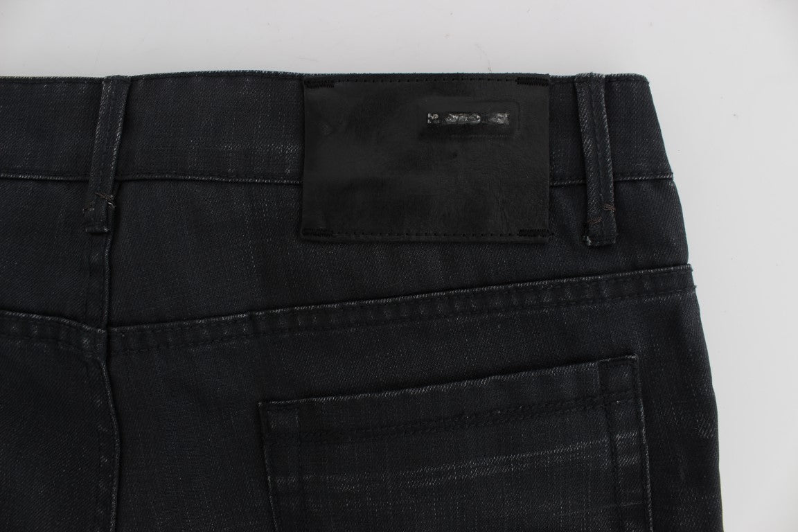 Acht Sleek Gray Slim Fit Italian Mens Jeans - W34