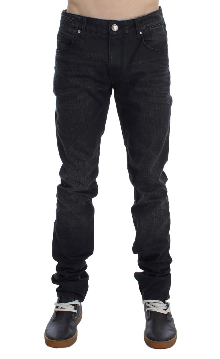 Acht Sleek Gray Slim Fit Italian Mens Jeans - W34