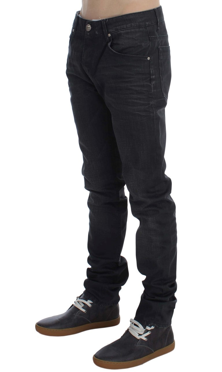 Acht Sleek Gray Slim Fit Italian Mens Jeans - W34