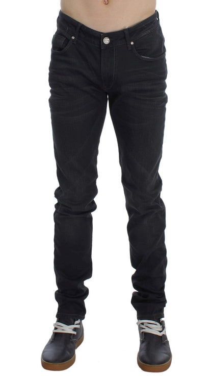 Acht Sleek Gray Slim Fit Men’s Premium Denim - W34