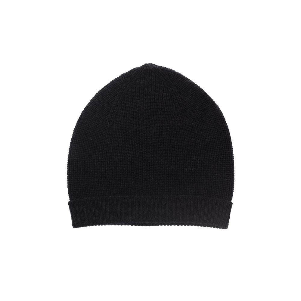 Alpha Studio Black Merino Wool Men’s Hat - IT46 | S