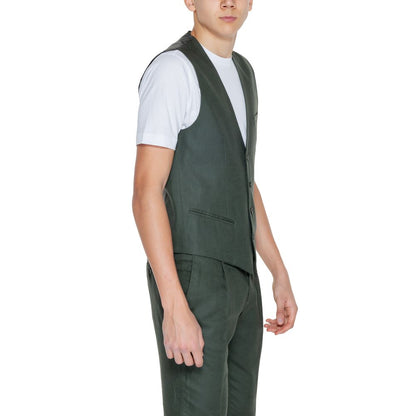 Antony Morato Green Linen Vest - IT48 | M