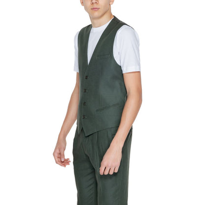 Antony Morato Green Linen Vest - IT48 | M