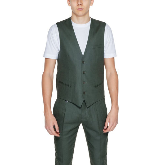 Antony Morato Green Linen Vest - IT48 | M