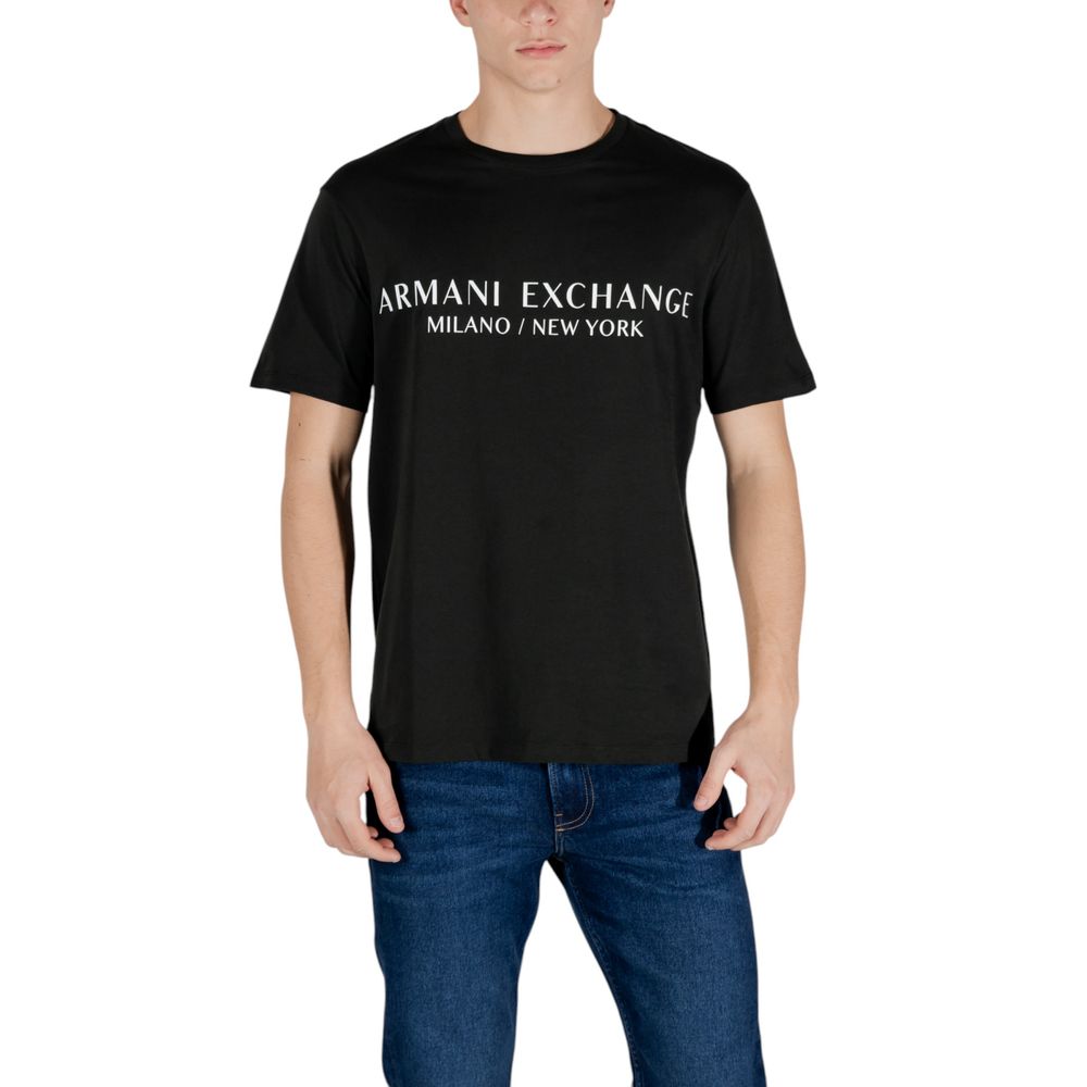 Armani Exchange Black And White Cotton T-Shirt