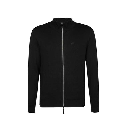 Armani Exchange Black Cotton Cardigan - IT54 | XXL