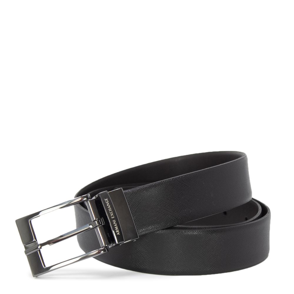 Armani Exchange Black Leather Belt - UNI