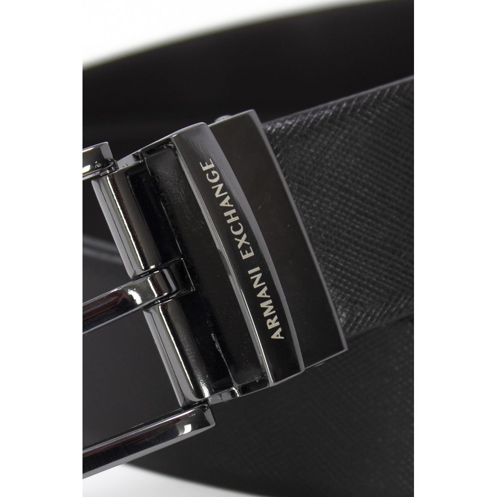 Armani Exchange Black Leather Belt - UNI