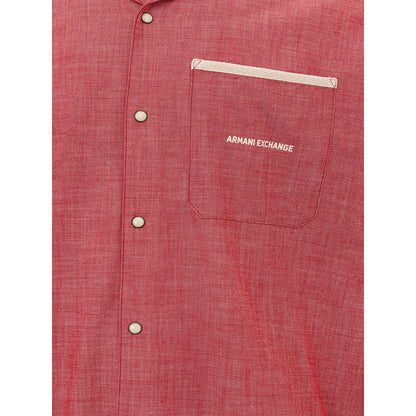 Armani Exchange Crimson Cotton Classic Men’s Shirt - M