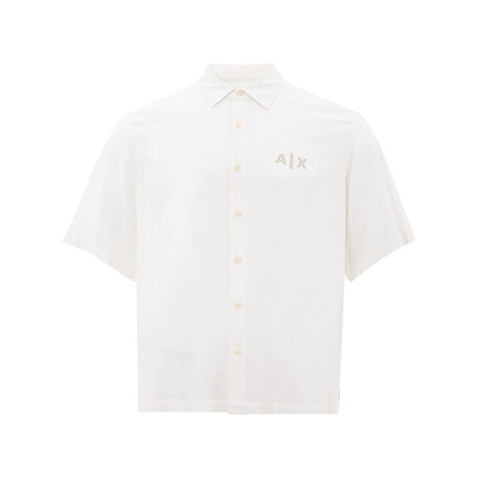 Armani Exchange Elegant White Viscose Shirt for Men - M