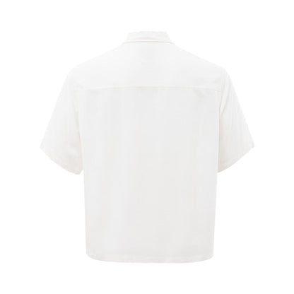 Armani Exchange Elegant White Viscose Shirt for Men - M