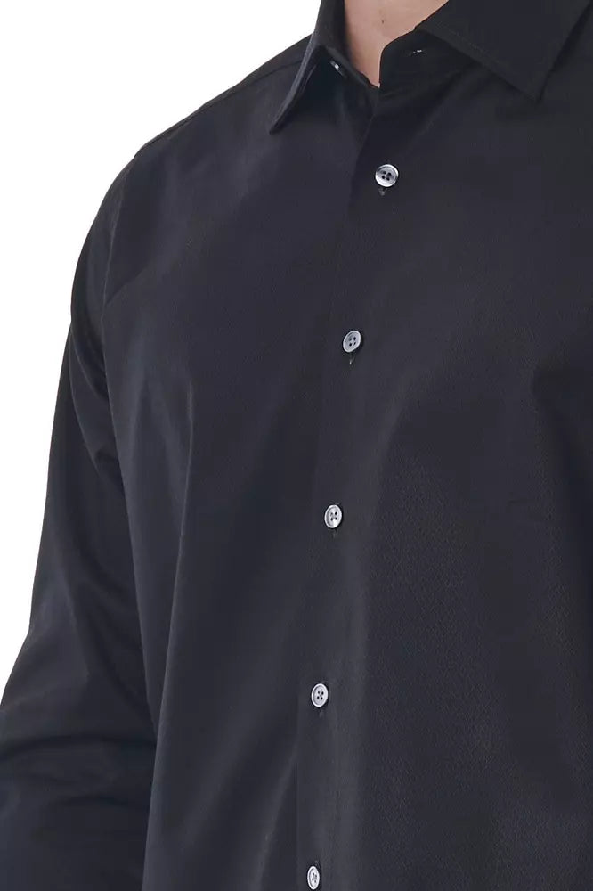 Bagutta Black Cotton Men Shirt - IT44 | XS