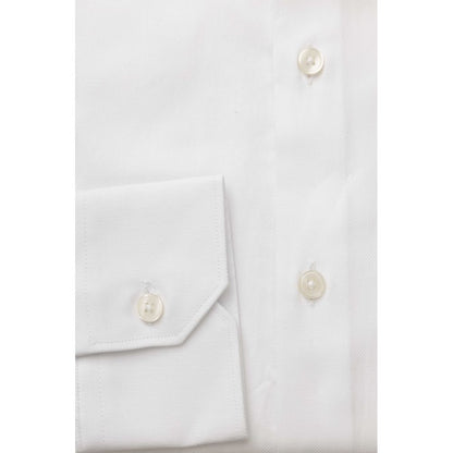 Bagutta Elegant White Cotton French Collar Shirt - IT41 | L