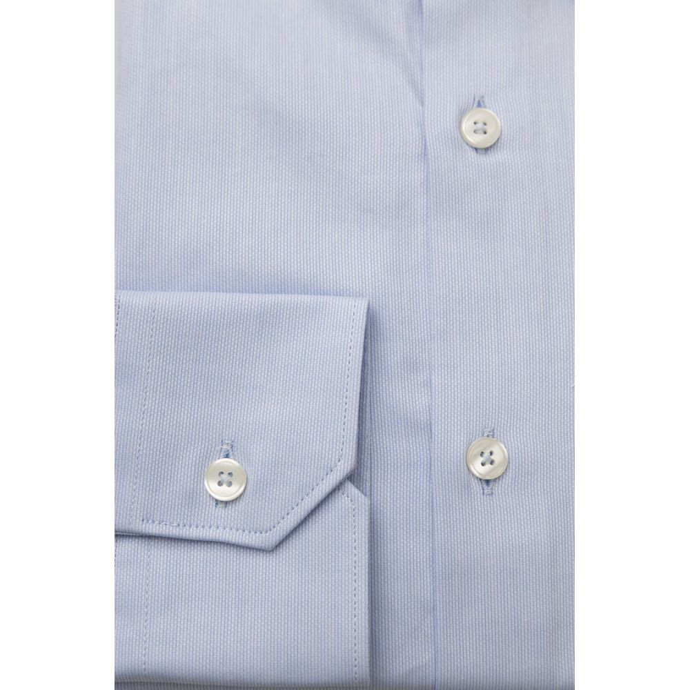 Bagutta Light Blue Cotton Men Shirt - IT47 | 6XL