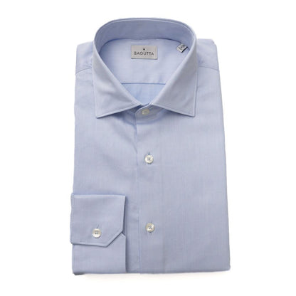 Bagutta Light Blue Cotton Men Shirt - IT47 | 6XL