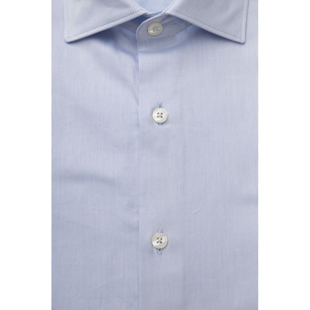 Bagutta Light Blue Cotton Men Shirt - IT47 | 6XL