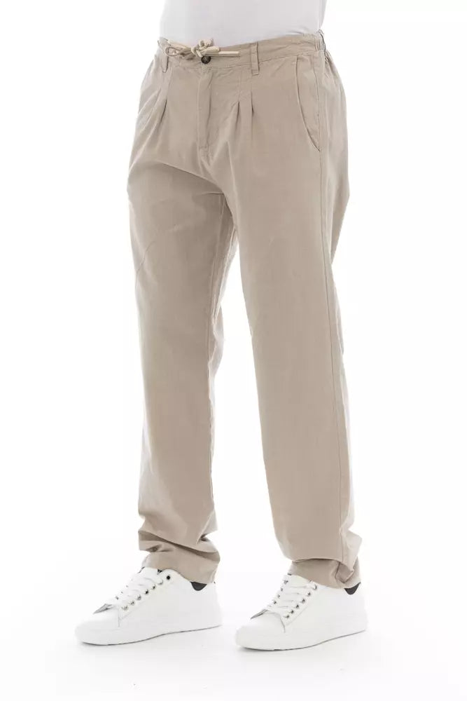 Baldinini Trend Beige Cotton Men Chino Pants - IT50 | L