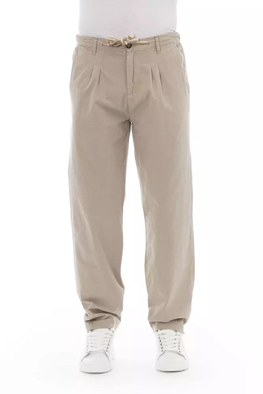 Baldinini Trend Beige Cotton Men Chino Pants - IT50 | L