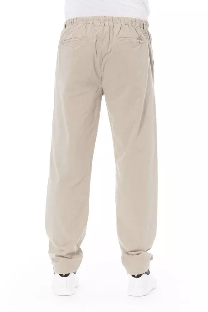 Baldinini Trend Beige Cotton Men Chino Pants - IT50 | L