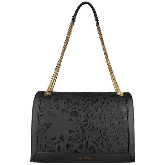 Baldinini Trend Black Calfskin Women Crossbody Bag