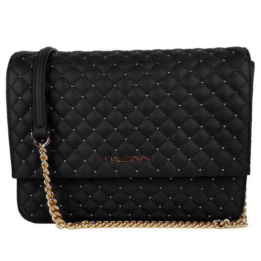 Baldinini Trend Black Calfskin Women Crossbody Bag