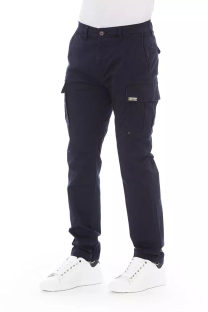 Baldinini Trend Blue Cotton Men Cargo Trouser - W32