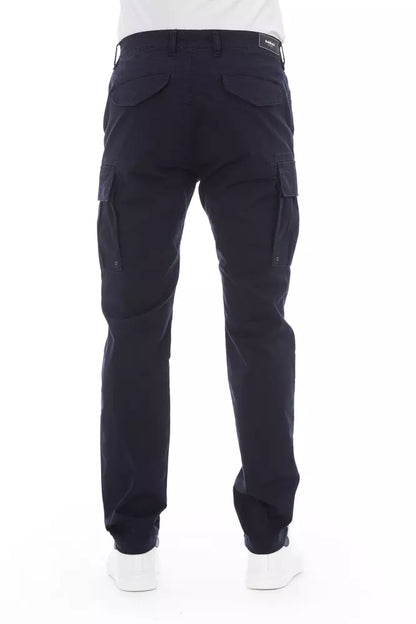 Baldinini Trend Blue Cotton Men Cargo Trouser - W32