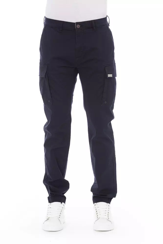 Baldinini Trend Blue Cotton Men Cargo Trouser - W32