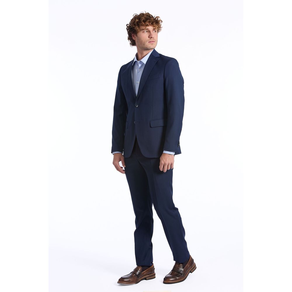 Baldinini Trend Blue Wool Men Suit - IT52 | XL