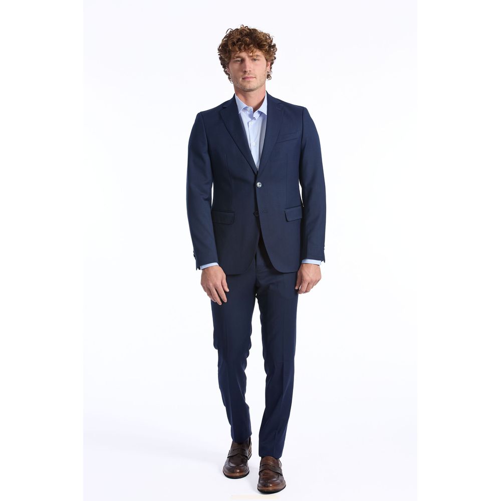 Baldinini Trend Blue Wool Men Suit - IT52 | XL