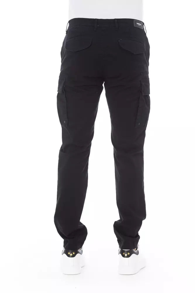 Baldinini Trend Sleek Black Cargo Trousers - Stretch Cotton Blend - W32