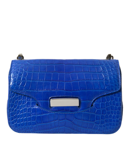 Balenciaga Alligator Skin Mini Shoulder Bag - Elegant Blue