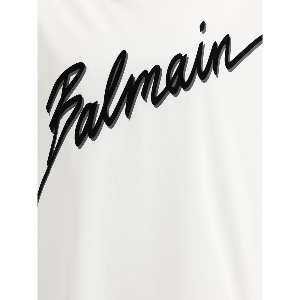 Balmain Letter Flock T-Shirt - XL