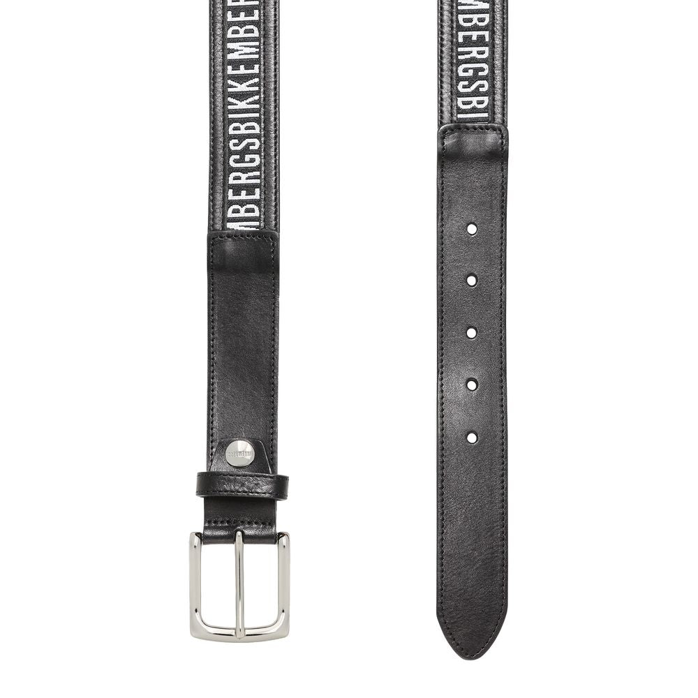 Bikkembergs Black Calfskin Men Belt